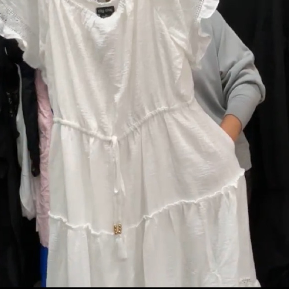 City Chic White Boho Tie-Waist Maxi Dress - Picture 9 of 11